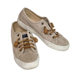 Sperry Shoes Top-Sider Seacoast Sneakers Womens Size 6M Tan Low Top Lace Up